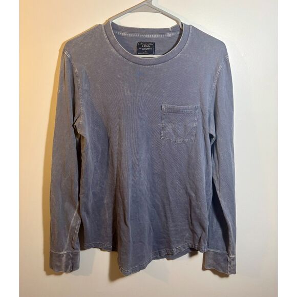 Abercrombie & Fitch Men’s Small Long Sleeve Pocket Tee – Vintage Wash Gray - Picture 1 of 4